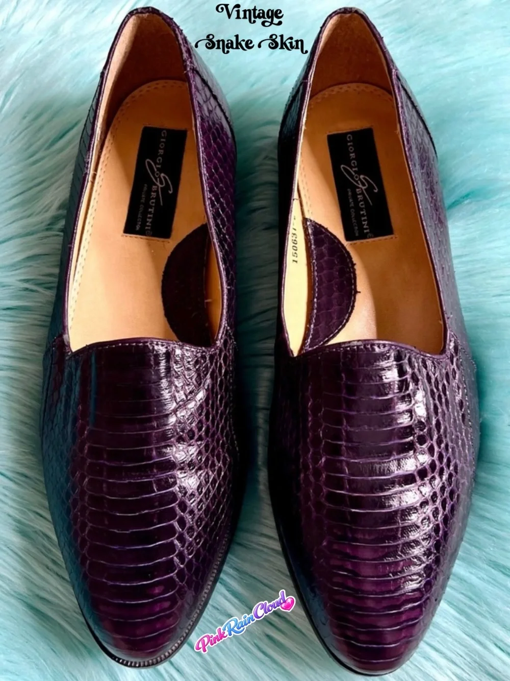 Giorgio Brutini Snake Skin Purple Vintage Loafers Men’s Size 11 Dress Shoes